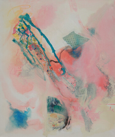 Collages intitulée "Mystery of the Peac…" par Lindsey Mcalister Obe Jp, Œuvre d'art originale, Acrylique