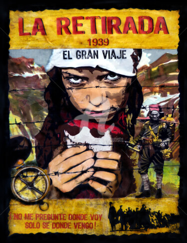 Painting titled "LA RETIRADA" by Line Bautista, Original Artwork, Acrylic