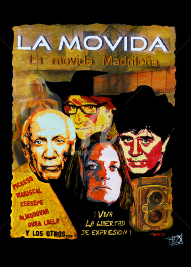 Painting titled "Movida" by Line Bautista, Original Artwork, Acrylic