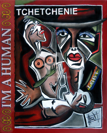 Peinture intitulée "I'M HUMAN 2" par Line Bautista, Œuvre d'art originale, Acrylique