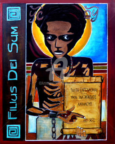 Pintura titulada "Filius dei sum" por Line Bautista, Obra de arte original, Acrílico