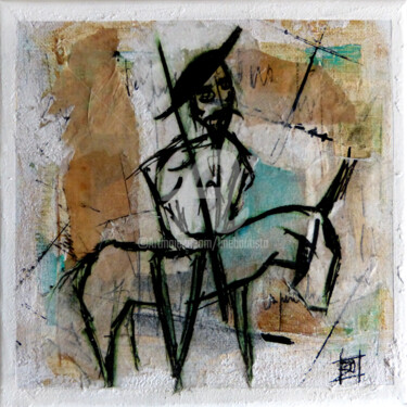 Schilderij getiteld "Don Quijote 5" door Line Bautista, Origineel Kunstwerk, Acryl