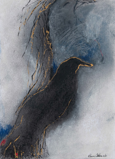 Pittura intitolato "Esprit libre" da Line Blouin, Opera d'arte originale, Carbone