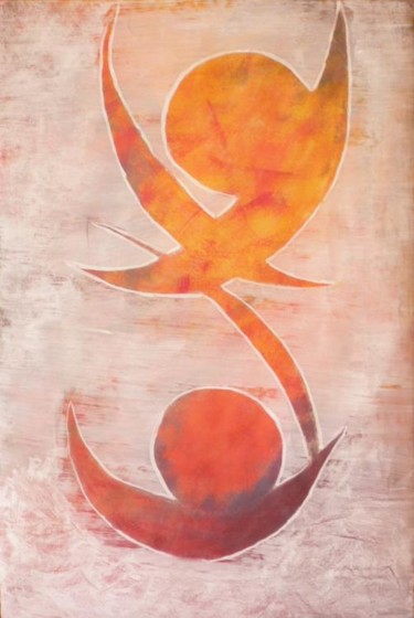 Peinture intitulée "Soleil de lune" par Line Charreyre, Œuvre d'art originale