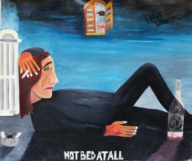 Painting titled "Not bed at all" by Linedot, Original Artwork, Oil