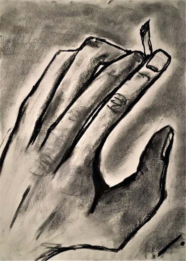 Painting titled "Nearly Done, Almost…" by Linedot, Original Artwork, Charcoal