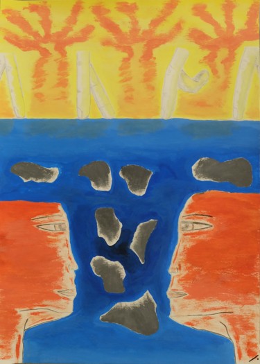Peinture intitulée "Finger Runs on the…" par Linedot, Œuvre d'art originale, Acrylique Monté sur Panneau de bois