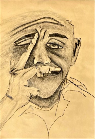 Painting titled "Twas brillig" by Linedot, Original Artwork, Pencil