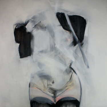 Painting titled "Torse" by Linet Andrea, Original Artwork, Charcoal