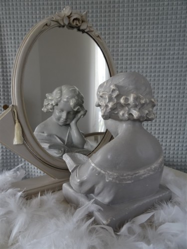 Design intitulée "Buste Statue fillet…" par Lin-Et-Patine, Œuvre d'art originale, Accessoires