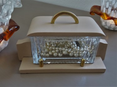 Design intitulée "Boîte, Coffret Shab…" par Lin-Et-Patine, Œuvre d'art originale, Accessoires