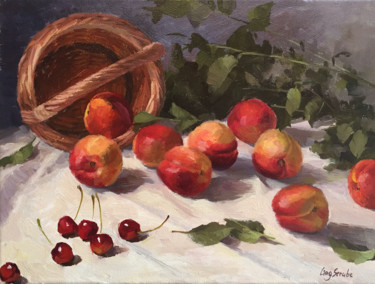 Painting titled "Still Life with Sum…" by Ling Strube, Original Artwork, Oil