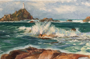 Malerei mit dem Titel "Jersey Island" von Ling Strube, Original-Kunstwerk, Öl