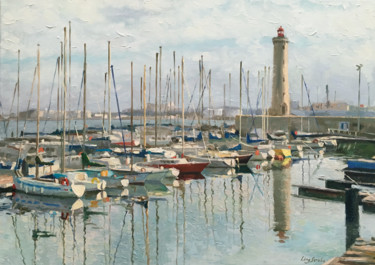 Painting titled "France Harbor - Sete" by Ling Strube, Original Artwork, Oil