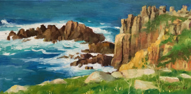 Painting titled "Land’s End" by Ling Strube, Original Artwork, Oil