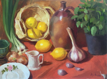 Painting titled "kitchen-impression…" by Ling Strube, Original Artwork, Oil