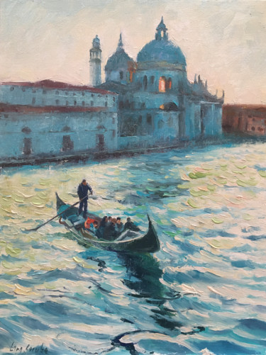Painting titled "Stroll in Venice - 5" by Ling Strube, Original Artwork, Oil