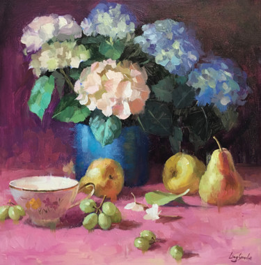 Peinture intitulée "Still Life with Hyd…" par Ling Strube, Œuvre d'art originale, Huile