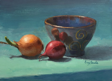 Painting titled "Still Life with Oni…" by Ling Strube, Original Artwork, Oil