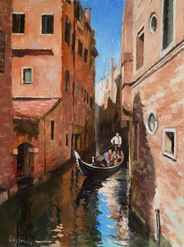 Malarstwo zatytułowany „Stroll in Venice #6” autorstwa Ling Strube, Oryginalna praca, Olej