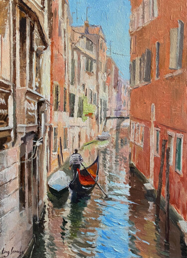 Malarstwo zatytułowany „Stroll in Venice #7” autorstwa Ling Strube, Oryginalna praca, Olej
