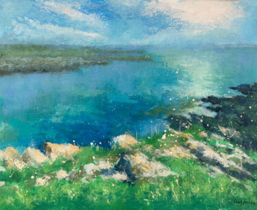 Schilderij getiteld "Scotland Landscape…" door Ling Strube, Origineel Kunstwerk, Olie