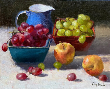 Painting titled "Still Life with App…" by Ling Strube, Original Artwork, Oil