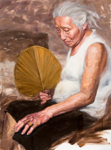 Painting titled "Solitary" by Feng Ling, Original Artwork, Oil