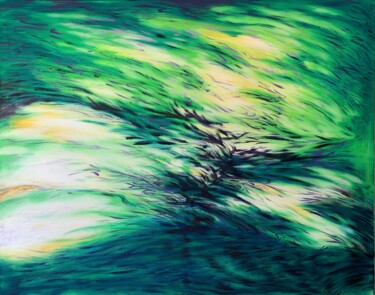 Schilderij getiteld "Flowing Deformation" door Lingli Li, Origineel Kunstwerk, Olie