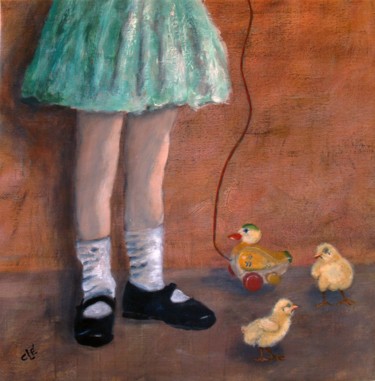 Peinture intitulée "Im not a chicken.jpg" par Carina Linné, Œuvre d'art originale, Acrylique