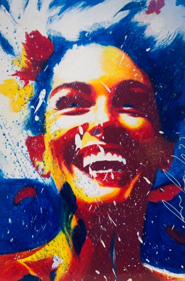 Картина под названием "HAPPINESS 3" - Lino Scerbo, Подлинное произведение искусства, Акрил Установлен на Другая жесткая пане…