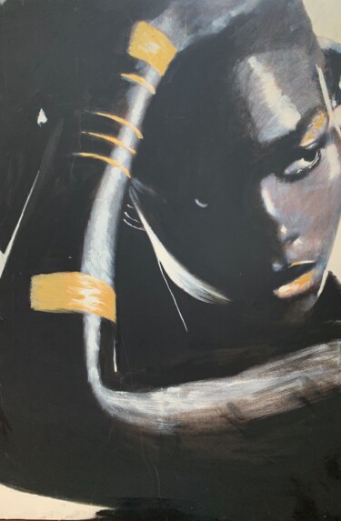 Peinture intitulée "Gold and Black" par Lino Scerbo, Œuvre d'art originale, Acrylique