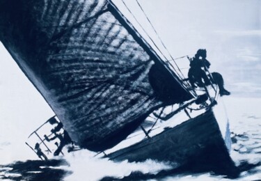 Pintura titulada "Barca in Regata: CO…" por Lino Scerbo, Obra de arte original, Acrílico Montado en Bastidor de camilla de m…