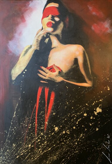 Painting titled "Red Passion" by Lino Scerbo, Original Artwork, Acrylic