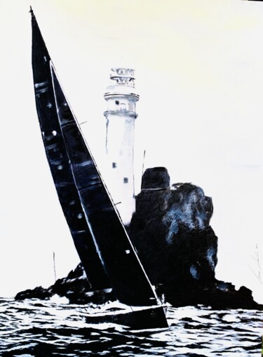 Pintura titulada "Barche in Regata: F…" por Lino Scerbo, Obra de arte original, Acrílico Montado en Bastidor de camilla de m…