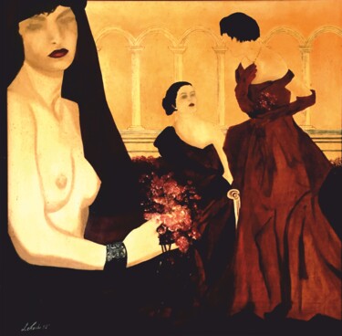 Pittura intitolato "Sogno" da Lino Scerbo, Opera d'arte originale, Olio Montato su Pannello di legno