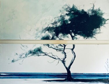 Картина под названием "Blue Solitude2" - Lino Scerbo, Подлинное произведение искусства, Акрил Установлен на Деревянная панель