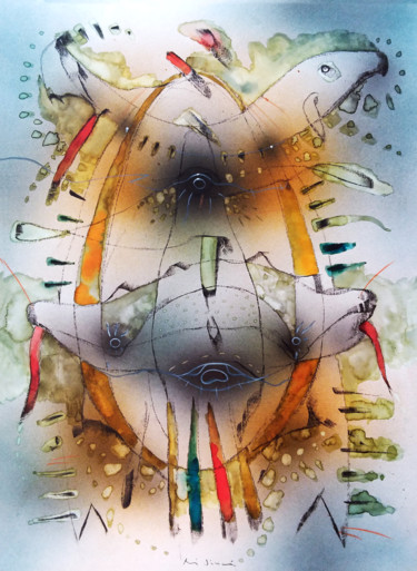 Dibujo titulada ""SERENO "encre à l'…" por Lino Di Vinci, Obra de arte original, Pastel