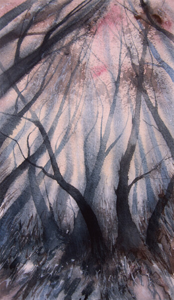 Painting titled ""Respiro verticale"…" by Lino Di Vinci, Original Artwork, Watercolor