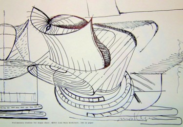 Disegno intitolato "ACQUA CHAIR - Desig…" da Lino Ruiu, Opera d'arte originale