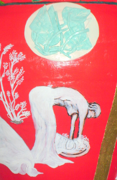 Malerei mit dem Titel "Cameo with ivy twig…" von Lino Ruiu, Original-Kunstwerk
