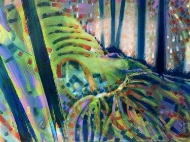 Peinture intitulée "Paysage pieuvre" par Lion Bamon, Œuvre d'art originale, Huile
