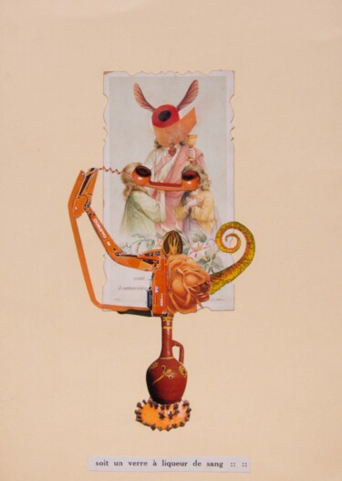 Collagen mit dem Titel ""Soit un verre à li…" von Lioncaresse, Original-Kunstwerk
