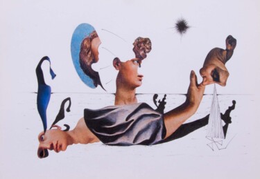 Collages intitolato "Soleil Noir (La Poë…" da Lioncaresse, Opera d'arte originale