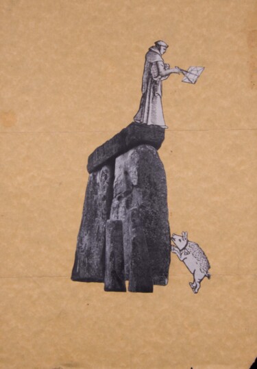 Collagen mit dem Titel "La Magniphyscience" von Lioncaresse, Original-Kunstwerk