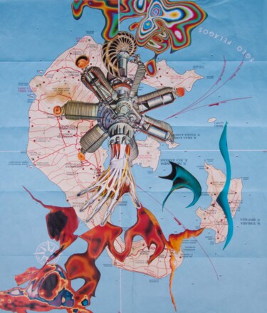 Collages intitulée "Le Surmâle" par Lioncaresse, Œuvre d'art originale, Papier