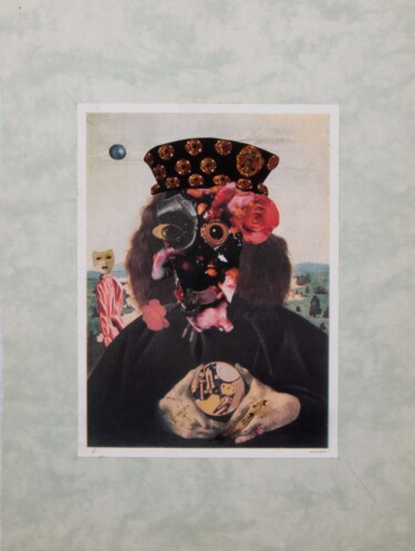 Collagen mit dem Titel "L'Auto-Mort" von Lioncaresse, Original-Kunstwerk