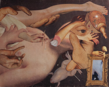 Collages intitulée ""Qui veut voir la p…" par Lioncaresse, Œuvre d'art originale
