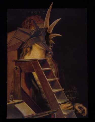 Collagen mit dem Titel "L'Abat-Jour" von Lioncaresse, Original-Kunstwerk