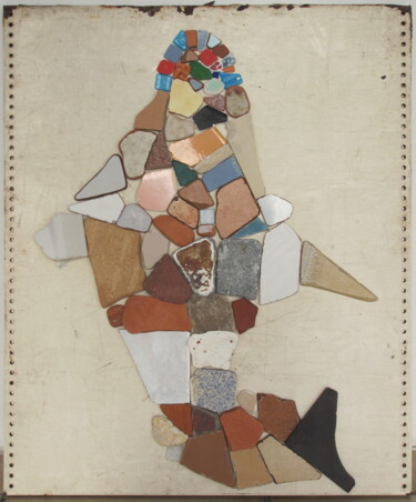 Collagen mit dem Titel "Sirène" von Lioncaresse, Original-Kunstwerk